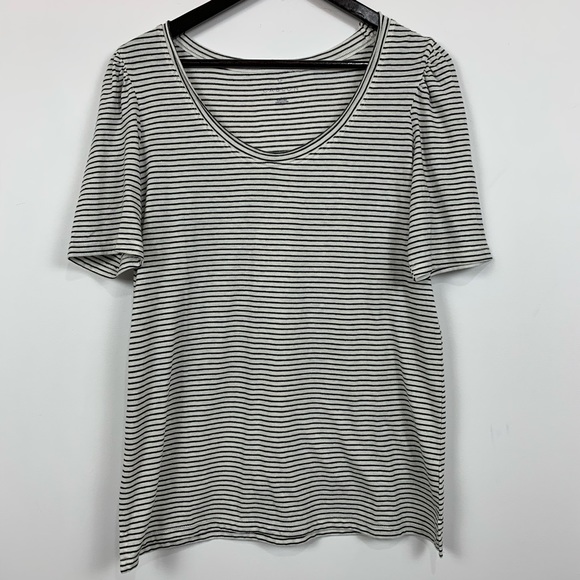 NWT CASLON Melinda Puff Sleeve Striped Tee - Picture 3 of 4